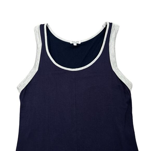 Splendid Tank Dress Womens Size XS Navy Blue Gray Soft Rayon Spandex Stretchy - Picture 3 of 9